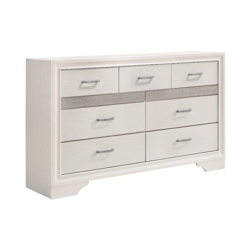 Ensemble de chambre à coucher Corbin 4 pièces avec 2 tables de chevet et une commode