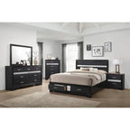 Ensemble de chambre à coucher Corbin 4 pièces avec 2 tables de chevet et une commode