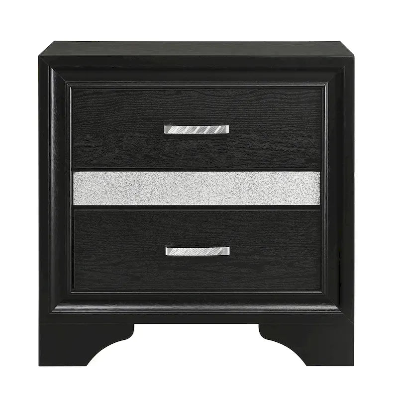 Ensemble de chambre à coucher Corbin 4 pièces avec 2 tables de chevet et une commode