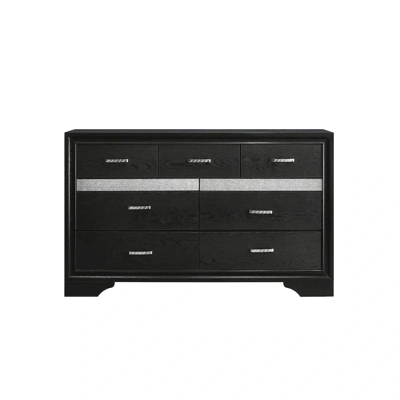 Ensemble de chambre à coucher Corbin 4 pièces avec 2 tables de chevet et une commode