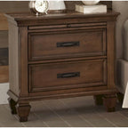 Ensemble de chambre à coucher à panneaux 4 pièces Clemence beige et chêne bruni