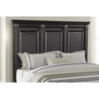 Ensemble de chambre à coucher Roundhill Furniture Renova Vintage à panneaux de bois noirs