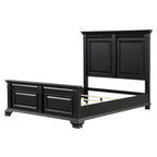 Ensemble de chambre à coucher Roundhill Furniture Renova Vintage à panneaux de bois noirs