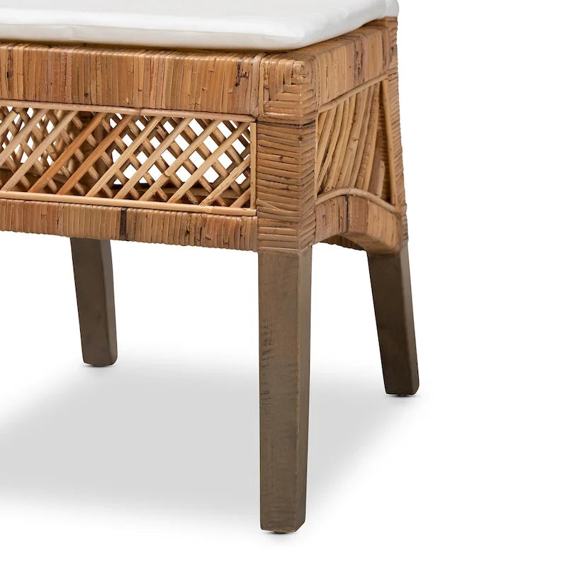 Lot de 2 chaises de salle à manger modernes en rotin naturel marron style bohème