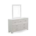 Ensemble de chambre à coucher East West Furniture Pandora en bois, avec cadre de lit queen, finition blanche (option pièces)