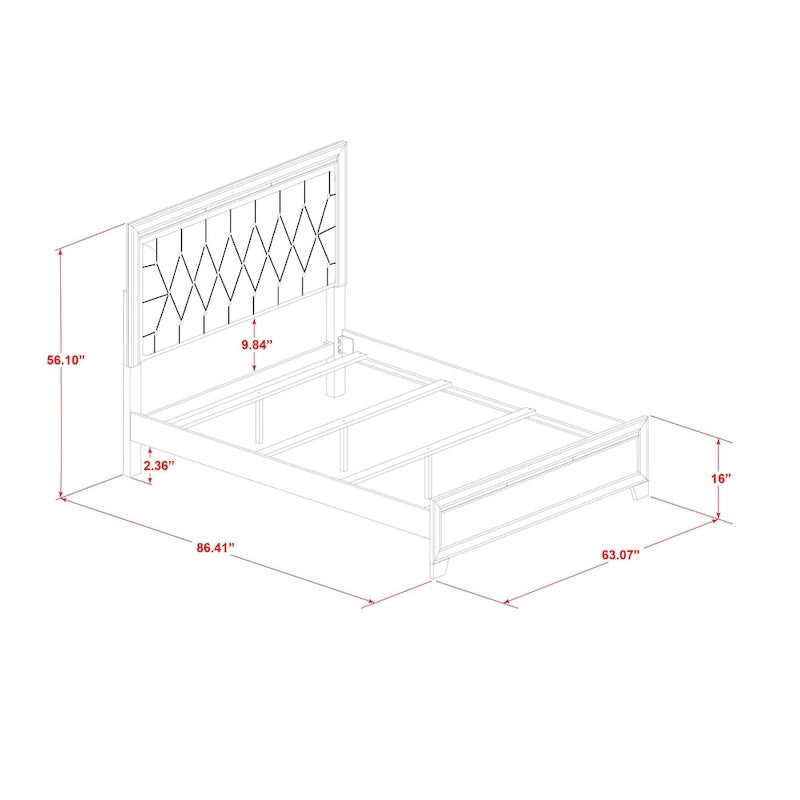 Ensemble de chambre à coucher East West Furniture Pandora en bois, avec cadre de lit queen, finition blanche (option pièces)