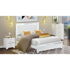 Ensemble de chambre à coucher East West Furniture Pandora en bois, avec cadre de lit queen, finition blanche (option pièces)