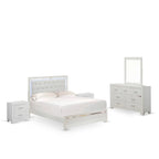 Ensemble de chambre à coucher East West Furniture Pandora en bois, avec cadre de lit queen, finition blanche (option pièces)