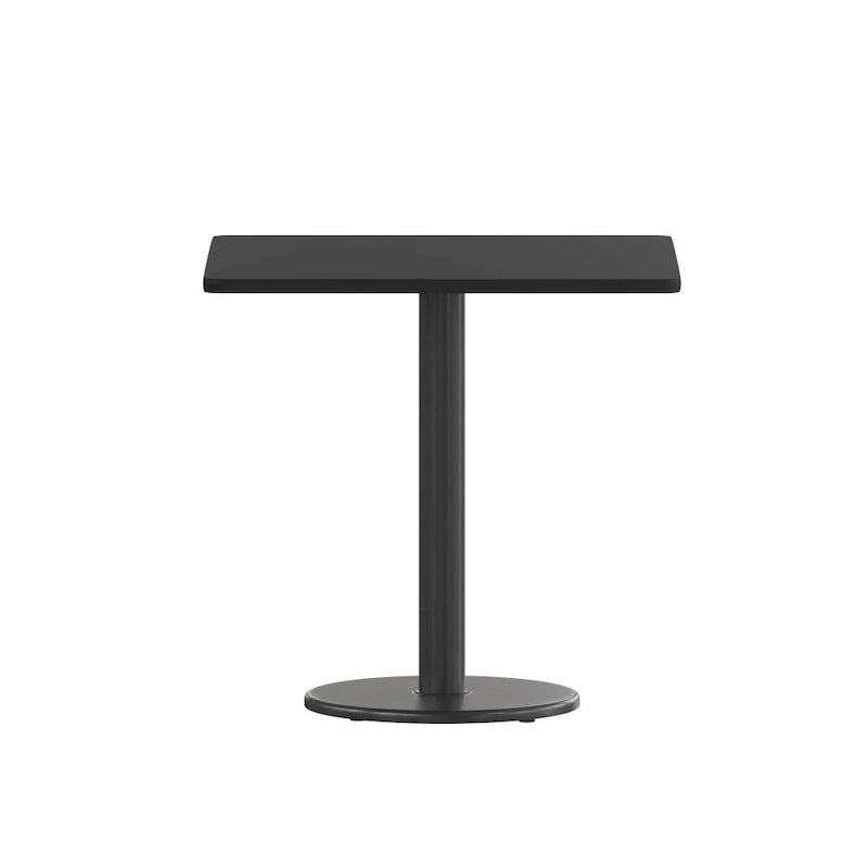 Plateau de table stratifié carré avec base de table ronde de 18 po de hauteur - 30 po L x 30 po P x 31,125 po H