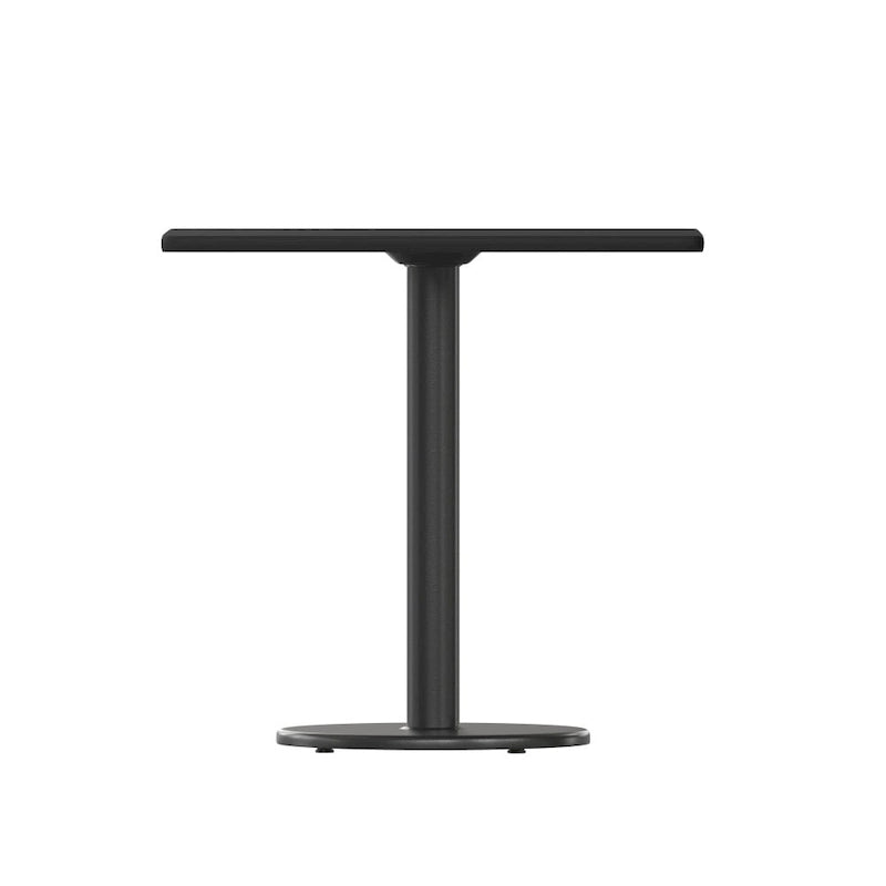 Plateau de table stratifié carré avec base de table ronde de 18 po de hauteur - 30 po L x 30 po P x 31,125 po H