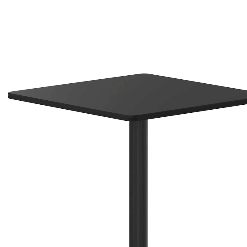 Plateau de table stratifié carré avec base de table ronde de 18 po de hauteur - 30 po L x 30 po P x 31,125 po H