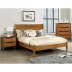 Ensemble de chambre à coucher 3 pièces en chêne massif de style moderne du milieu du siècle Fopp, par Furniture of America