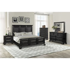 Ensemble de chambre à coucher traditionnel 6 pièces Roundhill Furniture Renova Vintage en bois noir