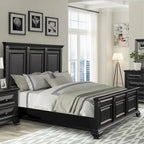 Ensemble de chambre à coucher traditionnel 6 pièces Roundhill Furniture Renova Vintage en bois noir