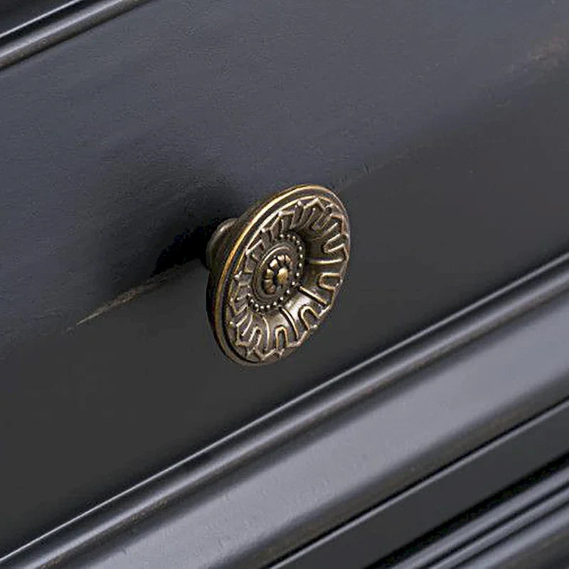 Ensemble de chambre à coucher traditionnel 6 pièces Roundhill Furniture Renova Vintage en bois noir