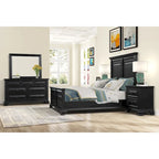 Ensemble de chambre à coucher traditionnel 6 pièces Roundhill Furniture Renova Vintage en bois noir