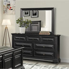 Ensemble de chambre à coucher traditionnel 6 pièces Roundhill Furniture Renova Vintage en bois noir