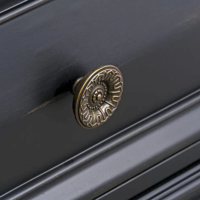 Ensemble de chambre à coucher traditionnel 6 pièces Roundhill Furniture Renova Vintage en bois noir
