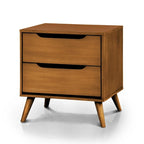 Ensemble de chambre à coucher Fopp Mid-century Modern en chêne, 4 pièces, par Furniture of America