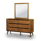Ensemble de chambre à coucher Fopp Mid-century Modern en chêne, 4 pièces, par Furniture of America