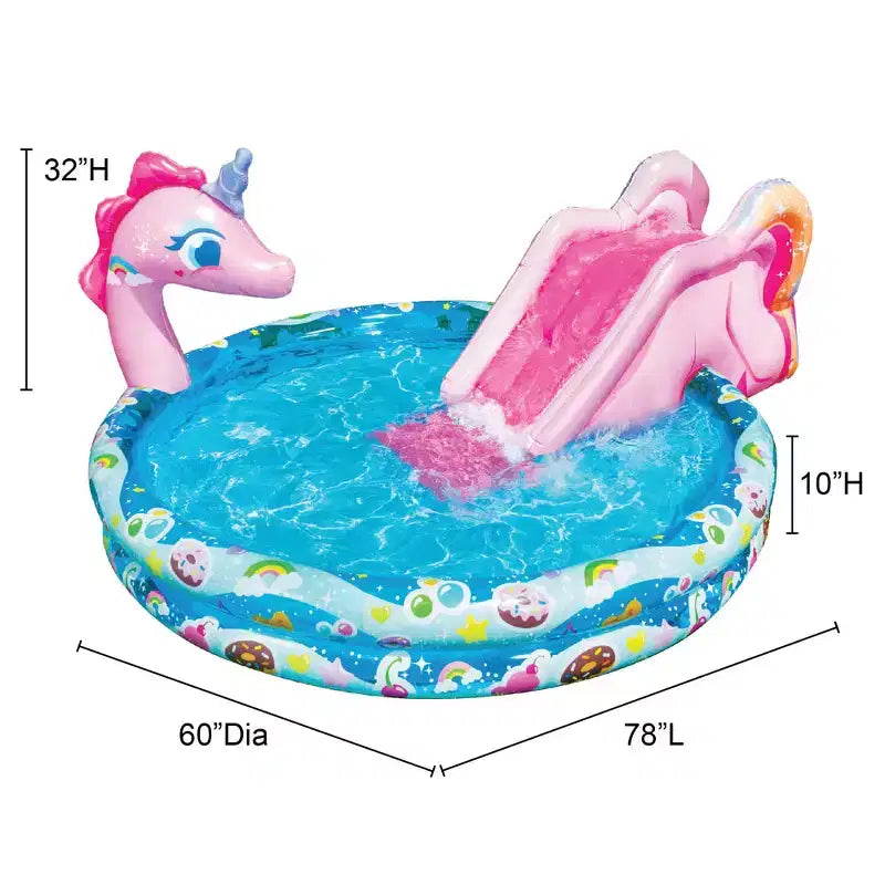 Piscine gonflable Licorne Banzai Spray 'N Splash 78 x 60 x 32