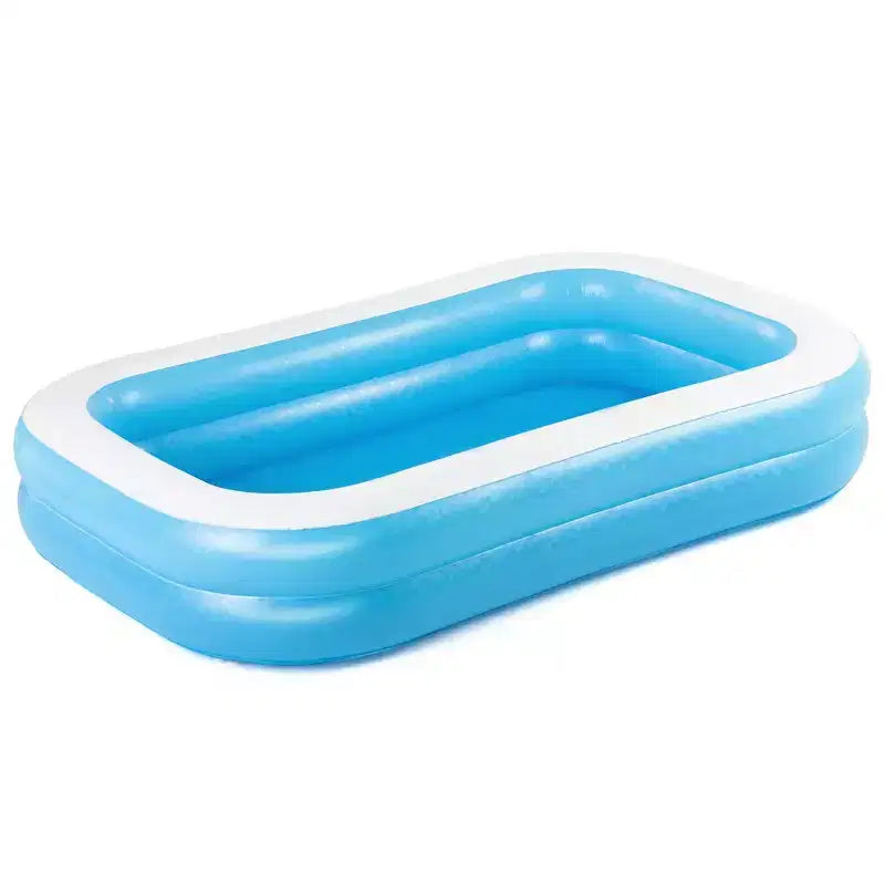 H2OGO! Blue Rectangular Family Pool  8'7 Inflatable Outdoor Splash Pool