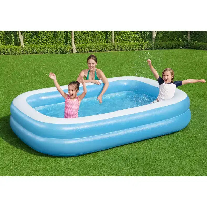 H2OGO! Piscine familiale rectangulaire bleue 2,62 m Piscine gonflable d'extérieur