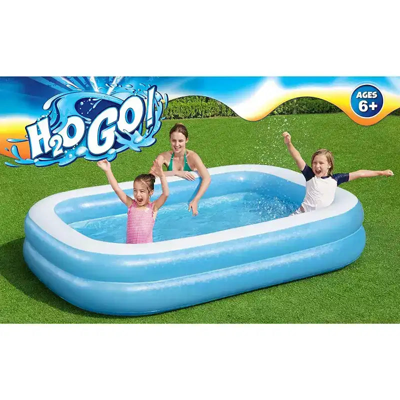H2OGO! Piscine familiale rectangulaire bleue 2,62 m Piscine gonflable d'extérieur
