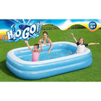 H2OGO! Piscine familiale rectangulaire bleue 2,62 m Piscine gonflable d'extérieur