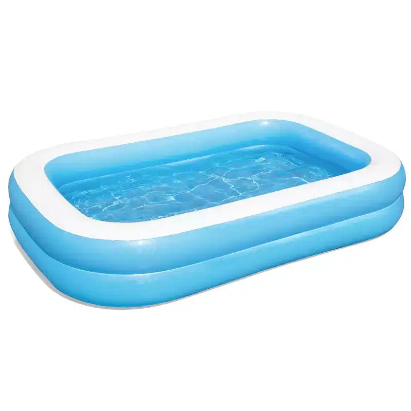 H2OGO! Piscine familiale rectangulaire bleue 2,62 m Piscine gonflable d'extérieur