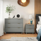 Ensemble commode et table de chevet standard Manhattan Comfort Granville 2 pièces en bois massif moderne