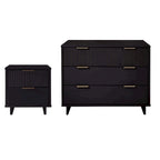Ensemble commode et table de chevet standard Manhattan Comfort Granville 2 pièces en bois massif moderne