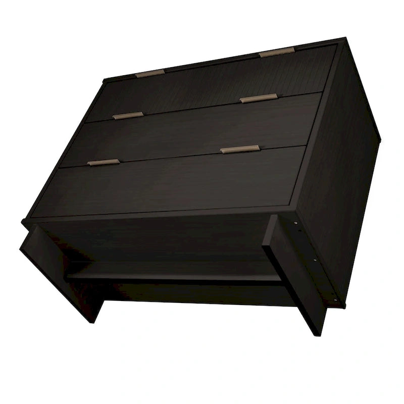 Ensemble commode et table de chevet standard Manhattan Comfort Granville 2 pièces en bois massif moderne