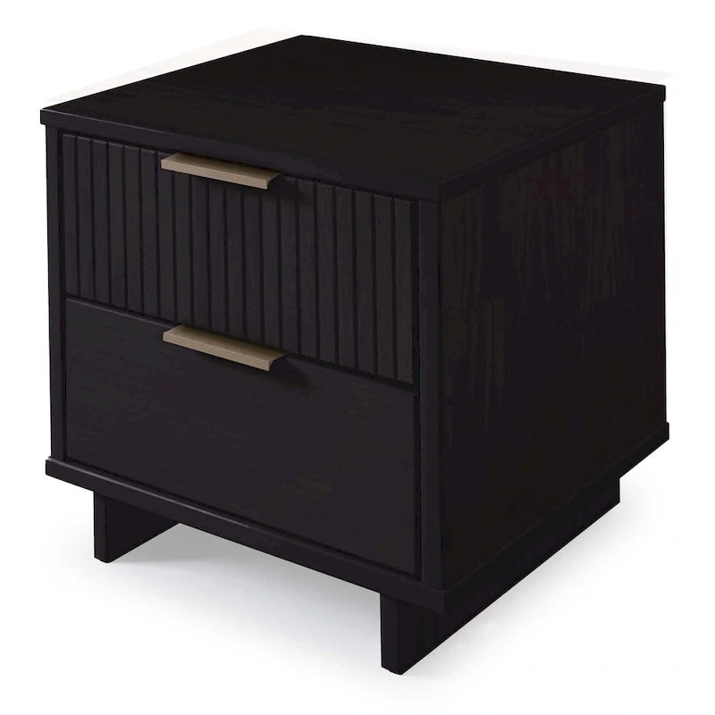 Ensemble commode et table de chevet standard Manhattan Comfort Granville 2 pièces en bois massif moderne