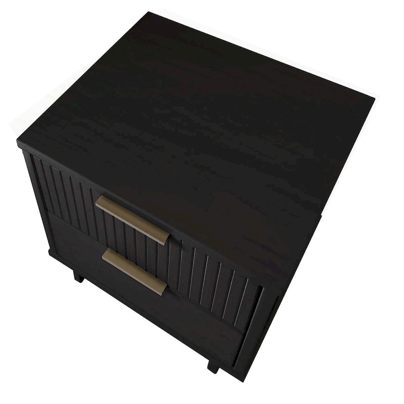 Ensemble commode et table de chevet standard Manhattan Comfort Granville 2 pièces en bois massif moderne