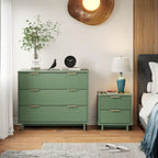 Ensemble commode et table de chevet standard Manhattan Comfort Granville 2 pièces en bois massif moderne