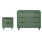 Ensemble commode et table de chevet standard Manhattan Comfort Granville 2 pièces en bois massif moderne