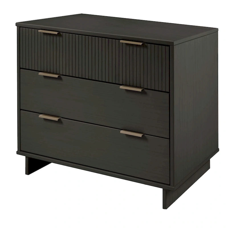 Ensemble commode et table de chevet standard Manhattan Comfort Granville 2 pièces en bois massif moderne