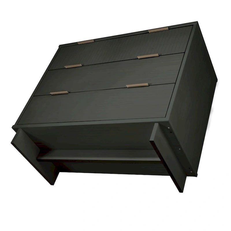 Ensemble commode et table de chevet standard Manhattan Comfort Granville 2 pièces en bois massif moderne