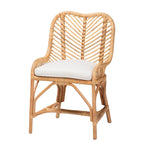 Chaise de salle à manger en rotin brun naturel bohème moderne