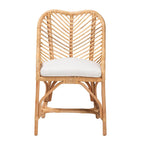 Chaise de salle à manger en rotin brun naturel bohème moderne