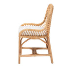 Chaise de salle à manger en rotin brun naturel bohème moderne