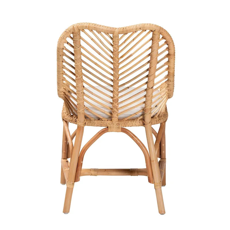 Chaise de salle à manger en rotin brun naturel bohème moderne