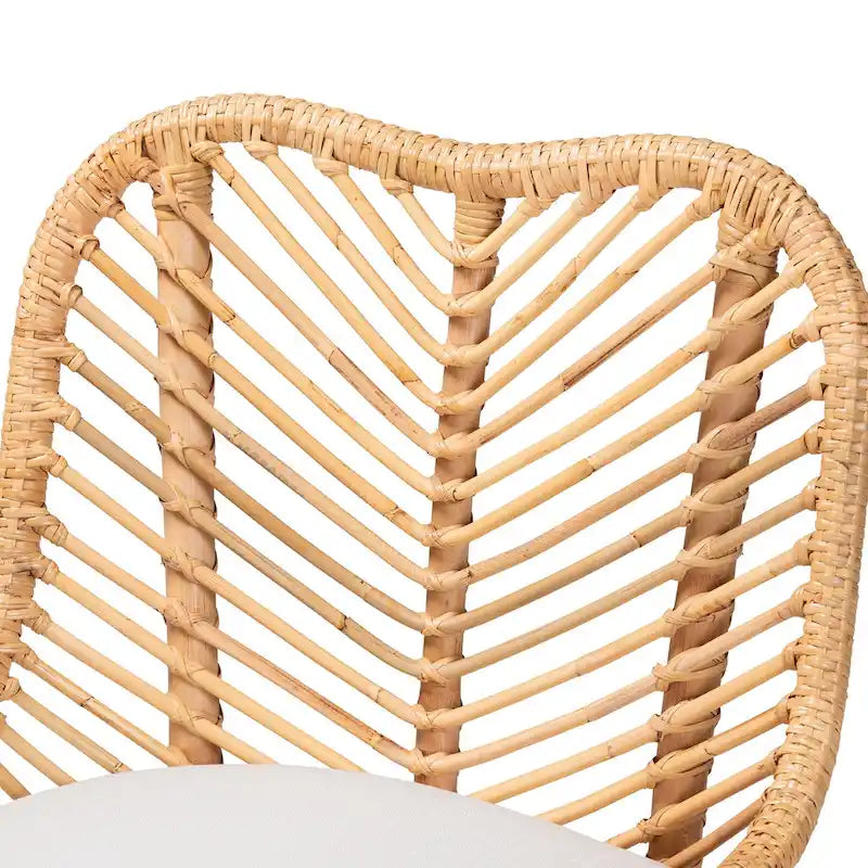 Chaise de salle à manger en rotin brun naturel bohème moderne