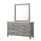 Ensemble de chambre à coucher rustique gris 6 pièces Jan