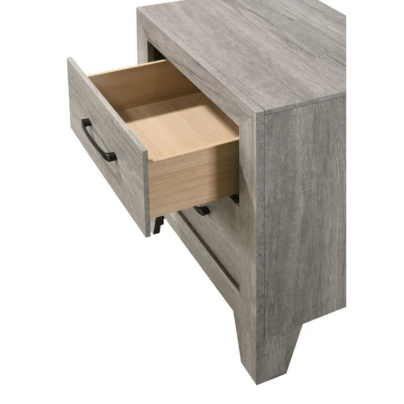 Ensemble de chambre à coucher rustique gris 6 pièces Jan