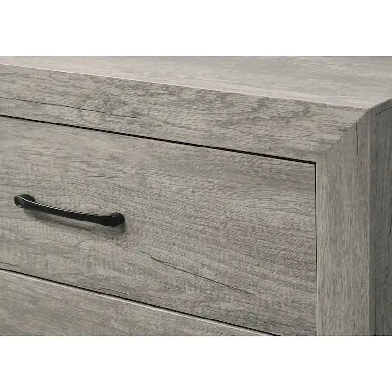 Ensemble de chambre à coucher rustique gris 6 pièces Jan