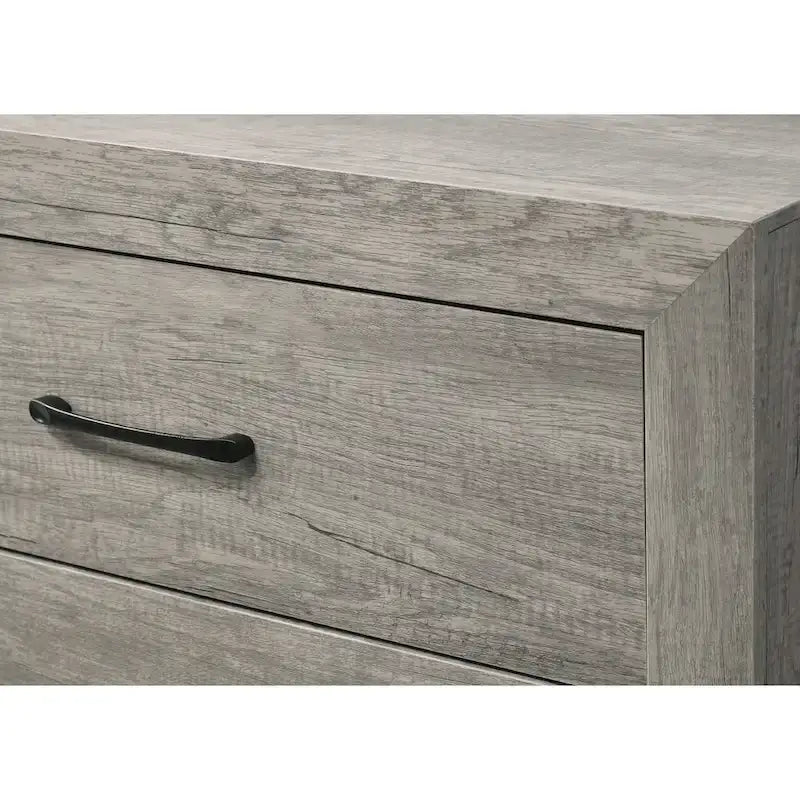 Ensemble de chambre à coucher rustique gris 3 pièces Jan