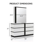 Ensemble de chambre à coucher moderne Conjira en bois blanc, 5 pièces, plateforme (USB) par Furniture of America