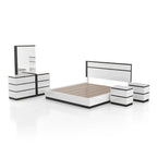 Ensemble de chambre à coucher moderne Conjira en bois blanc, 5 pièces, plateforme (USB) par Furniture of America